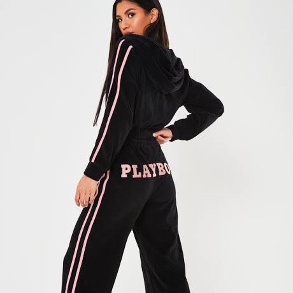 Playboy x Missguided Velvet Velour Track Pants